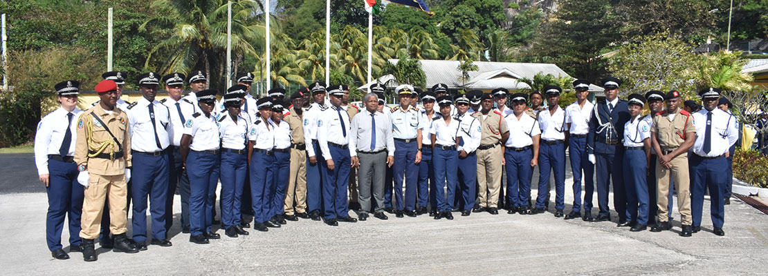 Seychelles Police Force with President of Seychelles